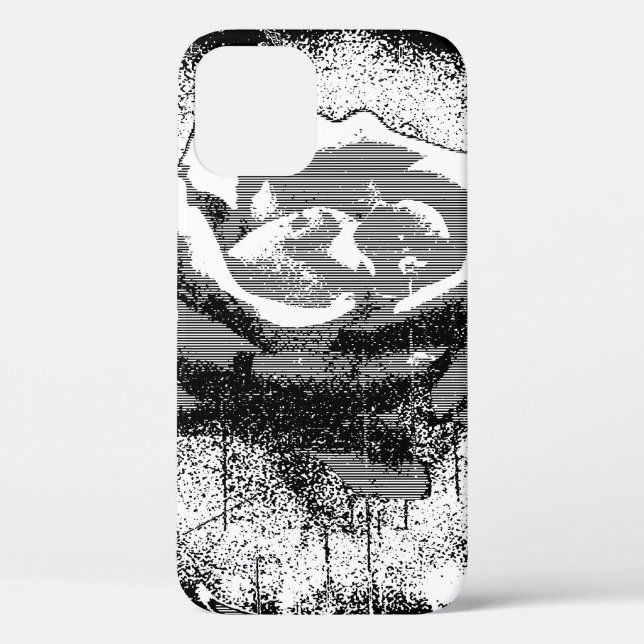 Schwarz-Weiß-Rose-Kunst Case-Mate iPhone Hülle (Rückseite)