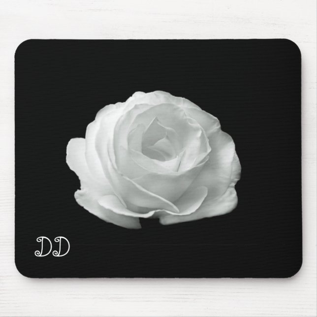 Schwarz-Weiß-Rose Mousepad (Vorne)