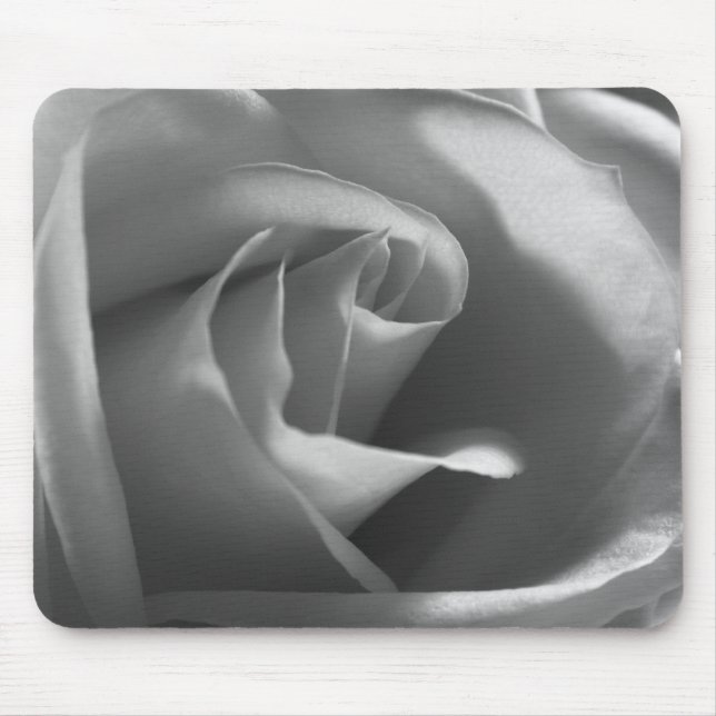 Schwarz-Weiß-Rose Mousepad (Vorne)