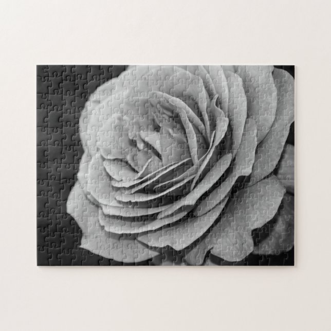 Schwarz-Weiß-Rose Puzzle (Horizontal)