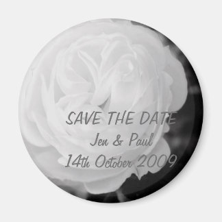 Schwarz-Weiß-Rose - Save the Date Magnet