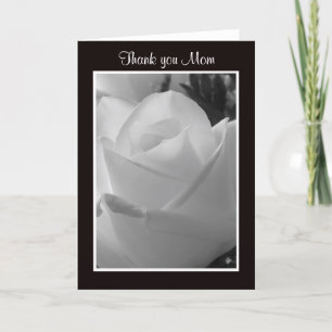Schwarz-Weiß-Rosen-Dankeschön-Mutter-Karten Dankeskarte