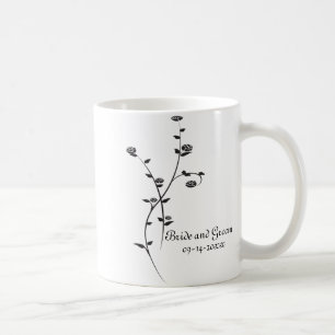 Schwarz-Weiß-Rosen-Hochzeit Kaffeetasse