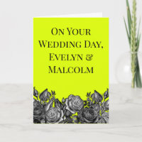Schwarz-Weiß-Rosen-Limette Grüne Hochzeit