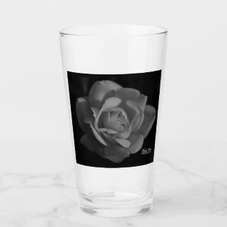 Schwarz-Weiß-Rosen Pilsner Glas | Liebeszitat