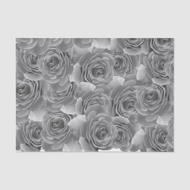 Schwarz-Weiß-Rosen Seidenpapier (Vorderseite)