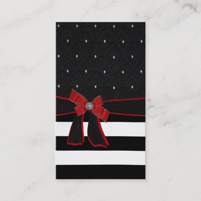Schwarz, weiß, rot, Bogen-diamante de Visitenkarte (Vorderseite)