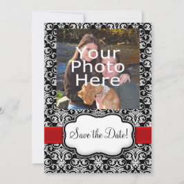 Schwarz/Weiß/Rot-Flachbildschirm Save the Date