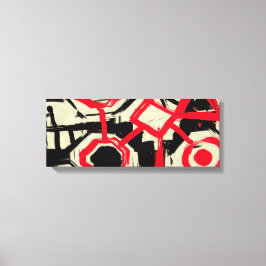 Schwarz-Weiß-Rot-Pinselskizze Leinwanddruck