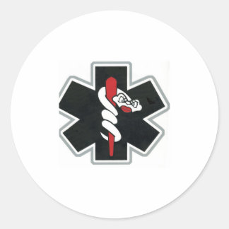 Schwarz & Weiß, rot Runder Aufkleber