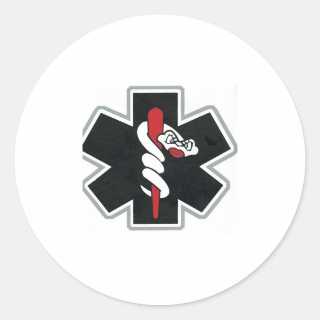 Schwarz & Weiß, rot Runder Aufkleber (Vorderseite)