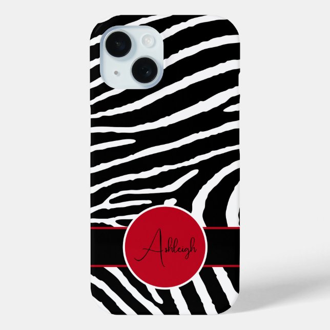Schwarz, Weiß, Rot, Zebra Case-Mate iPhone Hülle (Rückseite)