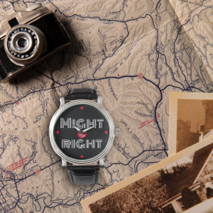 Schwarz weiß rote Zitat-Typografie Vatertag Armbanduhr