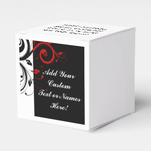 Schwarz-weiß Roter Rückwärtswirbel Personalisiert Geschenkschachtel