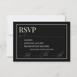 Schwarz-Weiß-RSVP-Karte 3,5 x 5 x 5 RSVP Karte