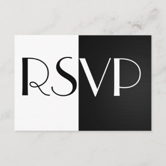 Schwarz-Weiß-RSVP-Karte RSVP Karte