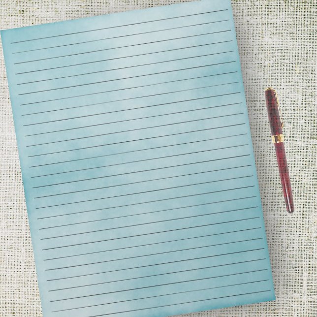 Schwarz-Weiß-Rulevardlinien Aquamarine Wasserfarbe Notizblock (Von Creator hochgeladen)