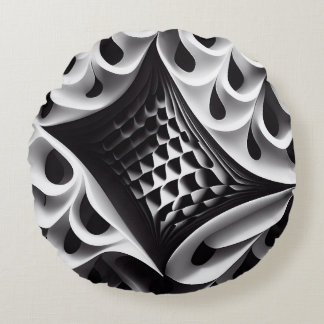 Schwarz-Weiß-Rundkissen Rundes Kissen