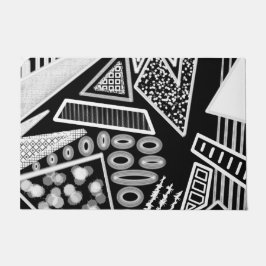 Schwarz-Weiß-Runway-Mode Inspiriert Fußmatte