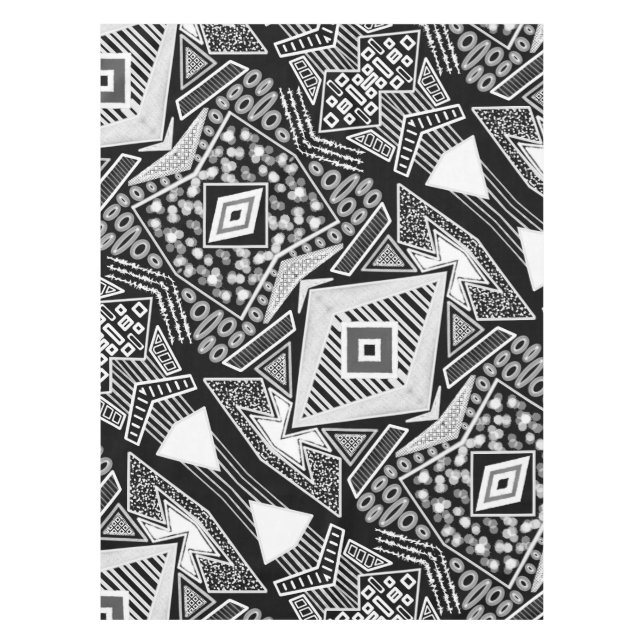 Schwarz-Weiß-Runway-Mode Inspiriert Tischdecke (Vorderseite)