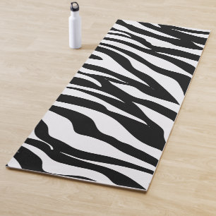 Schwarz-Weiß-Safari-Zebra-Tierdruck  Yogamatte