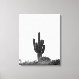 Schwarz & Weiß Saguaro Kaktus auf Hügelspitze 16x2 Leinwanddruck