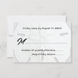 Schwarz-Weiß-Sand-Dollar-Strand Hochzeit UAWG RSVP Karte