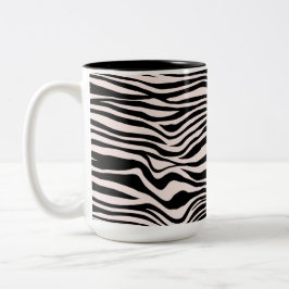 Schwarz-Weiß-Sand-Zebra-Print Zweifarbige Tasse