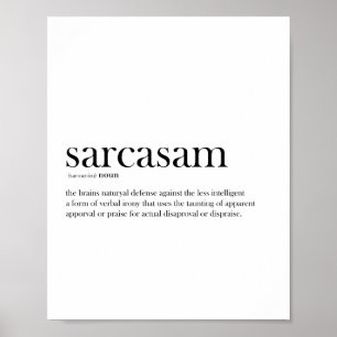 Schwarz-Weiß-Sarcasm-Definition Poster