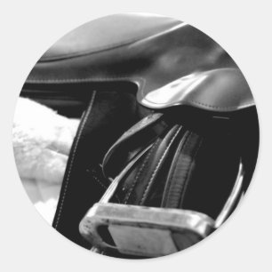 Schwarz-Weiß-Sattel Runder Aufkleber