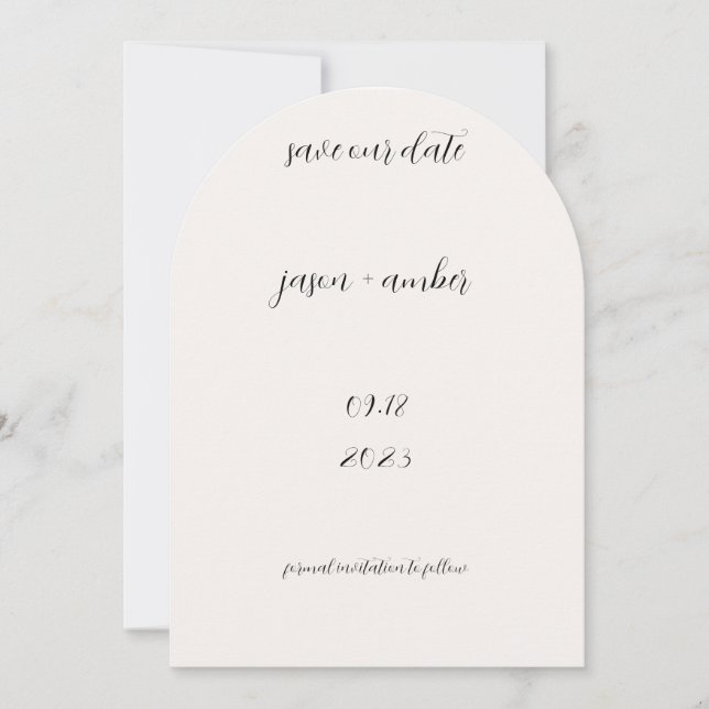 Schwarz-Weiß-Save the Date-Hochzeitseinladung Einladung (Vorderseite)