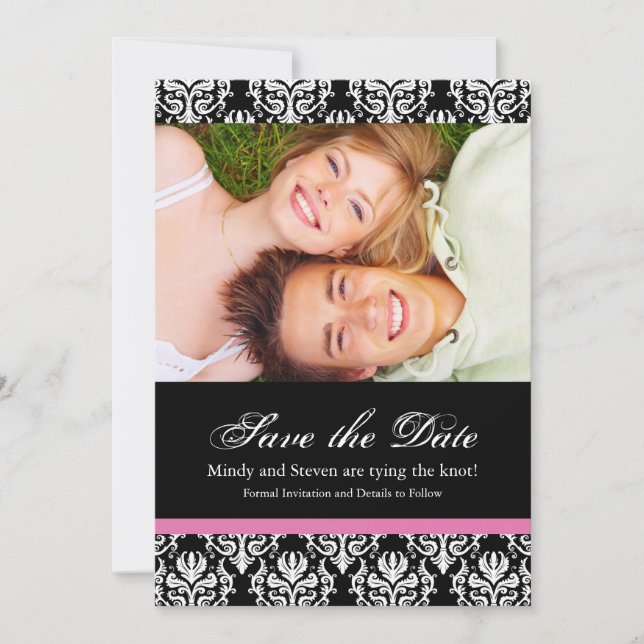Schwarz-Weiß-Save the Date-Hochzeitsvorlage Save The Date (Vorderseite)
