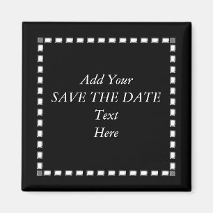 Schwarz-Weiß SAVE THE DATE Magnete