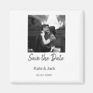 SCHWARZ-WEISS Save the Date QR-Namensdatum orange Magnet