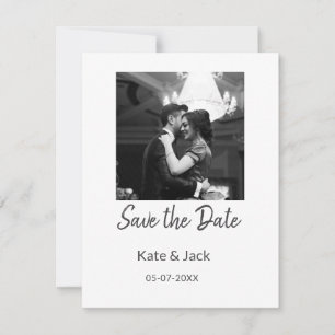 SCHWARZ-WEISS Save the Date QR-Namensdatum orange Mitteilungskarte
