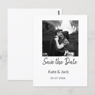 SCHWARZ-WEISS Save the Date QR-Namensdatum orange Postkarte