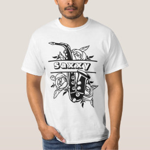 Schwarz-Weiß-Saxophon, Musiker T-Shirt