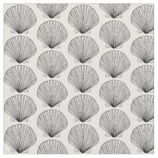 Schwarz-Weiß-Scallop-Muschel Stoff