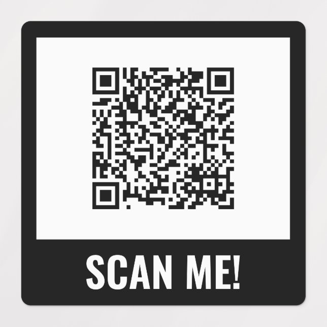 Schwarz-weiß scanne mich! QR-Code-Labels Etiketten (Design 1)