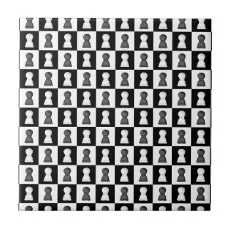 Schwarz-Weiß-Schach-Allover-Schachbrettmuster Fliese
