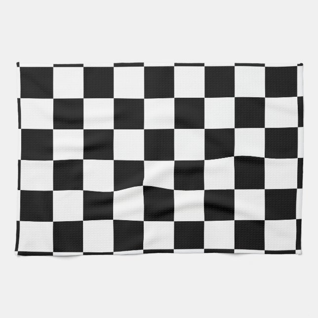Schwarz-Weiß Schach Küchentuch (Horizontal)