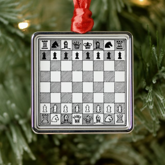 Schwarz-Weiß Schach-Thema Ornament (Baum)