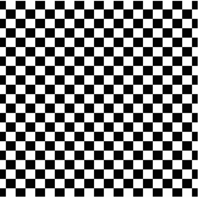 Schwarz-Weiß-Schachbrett-Hintergrund Freistehende Fotoskulptur (Vorne)