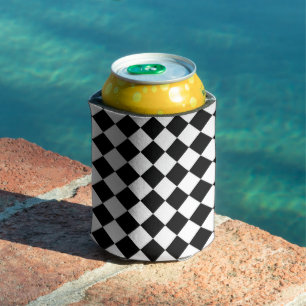 Schwarz-Weiß-Schachbrett Kariert Flagge Design Dosenkühler