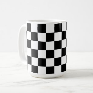 Schwarz-Weiß-Schachbrett-Retro-Tasse Kaffeetasse