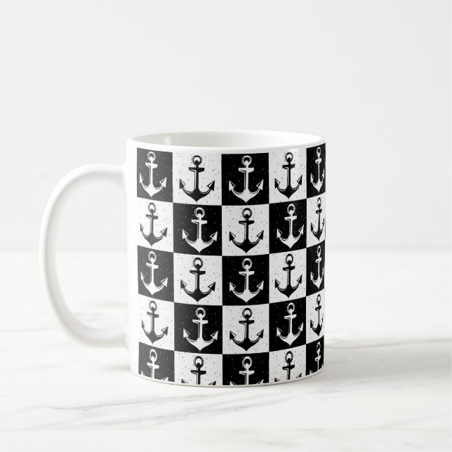 Schwarz-Weiß-Schachtel Kaffeetasse (Links)