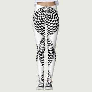 Schwarz/Weiß-Schachtel Leggings