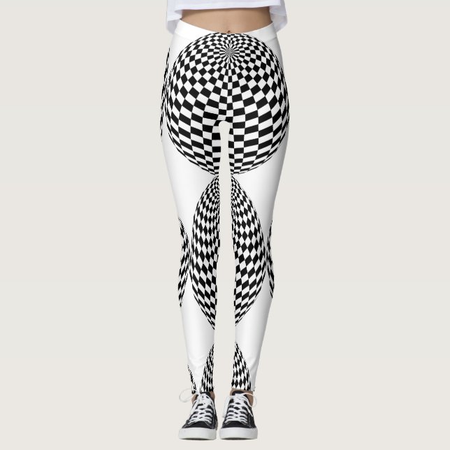 Schwarz/Weiß-Schachtel Leggings (Vorderseite)