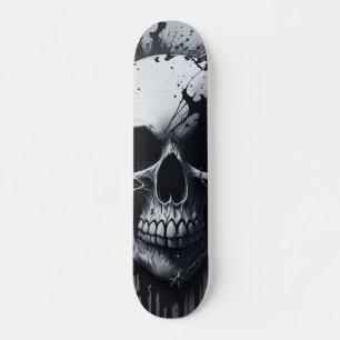 Schwarz-Weiß-Schädel - Nummernschädel-Design Skateboard