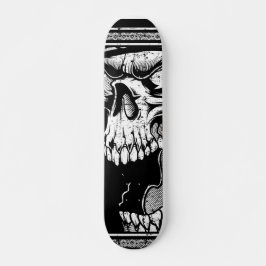 Schwarz-Weiß-Schädel Skateboard